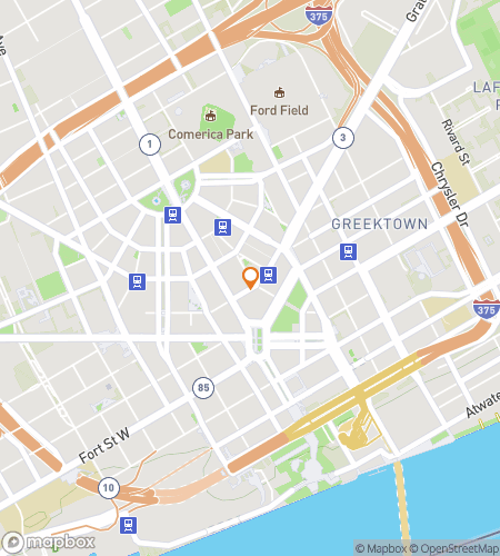 Map of scavenger hunt walking tour for Roll Through Motor City