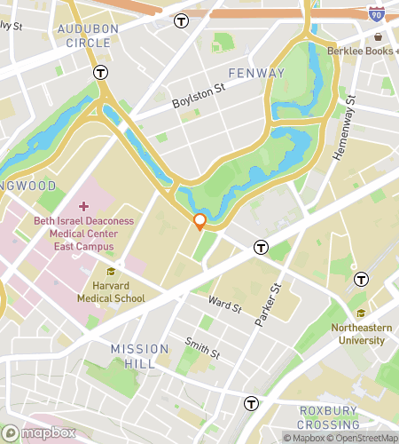 Map of scavenger hunt walking tour for Bite Into the Clues: Simmons University Adventure