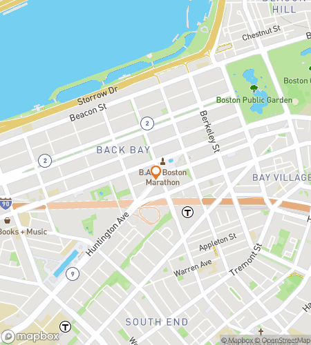 Map of scavenger hunt walking tour for Back Bay & Beyond 