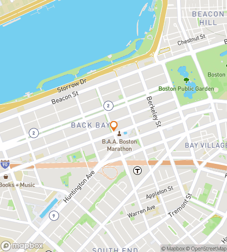 Map of scavenger hunt walking tour for Back Bay Beat Bar Crawl