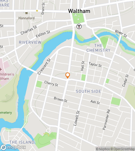 Map of scavenger hunt walking tour for Waltham Bar Crawl