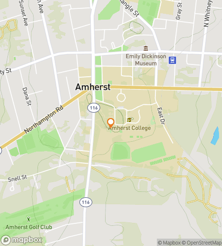 Map of scavenger hunt walking tour for Mammoth Tracks: The Amherst Quest