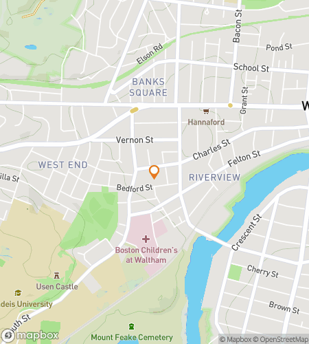 Map of scavenger hunt walking tour for The Brandeis Brain Chase