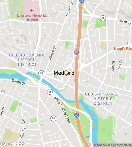 Χάρτης περιήγησης με τα πόδια για κυνήγι θησαυρού για το Medford Scavenger Hunt