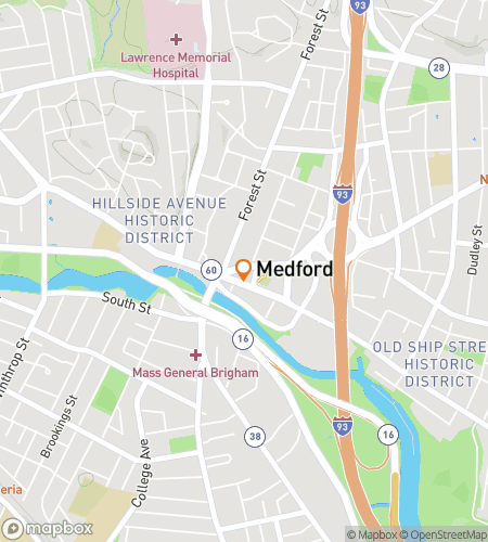 Map of scavenger hunt walking tour for Medford Massachusetts Bar Crawl