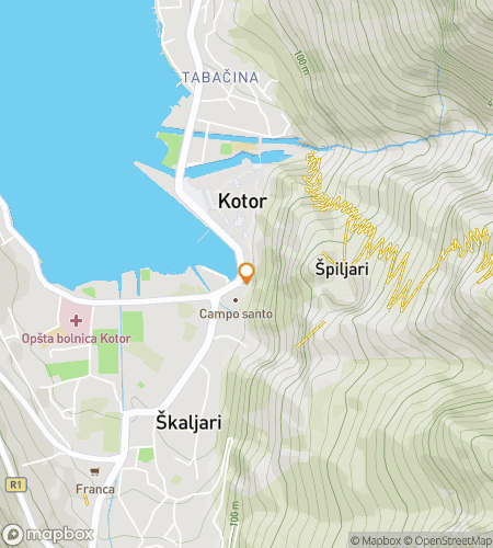 Map of scavenger hunt walking tour for Walls, Waves & Whispers: Discovering Kotor
