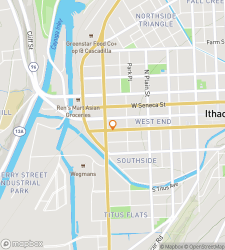 Map of scavenger hunt walking tour for Ithaca Bar Crawl