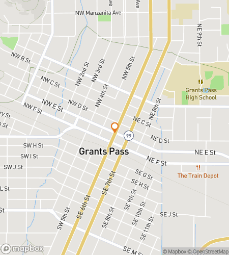 Mapa spacerowej gry terenowej &bdquo;You Shall Not Pass&hellip; Without Exploring Grants Pass&rdquo;