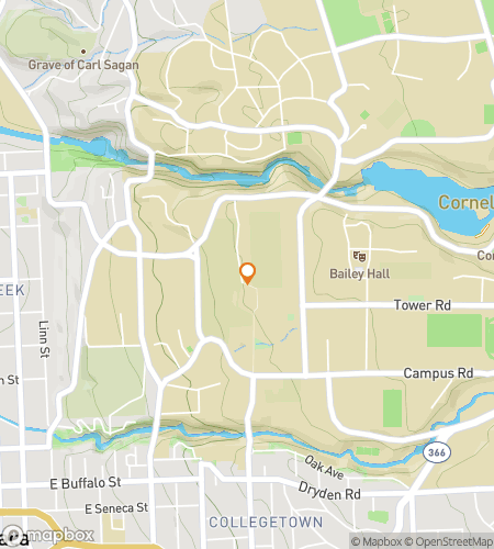 Map of scavenger hunt walking tour for Big Red Cornell