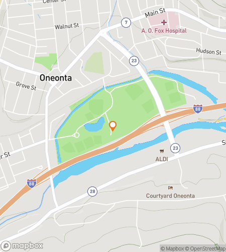 Map of scavenger hunt walking tour for Oneonta Scavenger Hunt