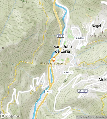 מפה של סיור הליכה לחיפוש מטמון עבור חיפוש מטמון אוניברסיטת אנדורה