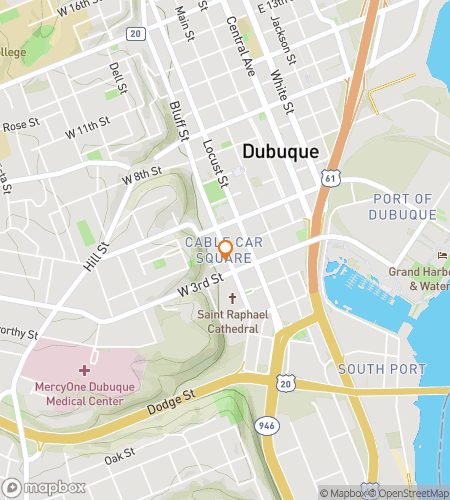 Map of scavenger hunt walking tour for Dubuque scavenger hunt