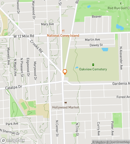 Map of scavenger hunt walking tour for Royal Oak scavenger hunt