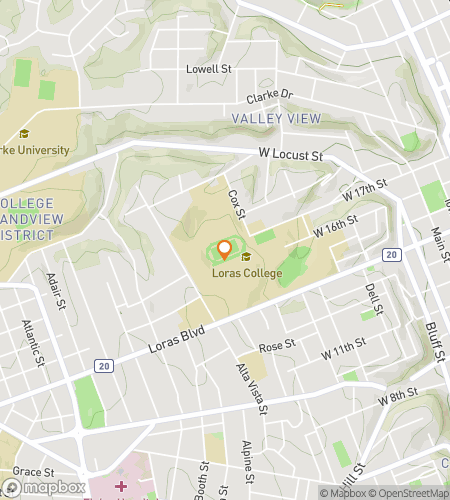 Map of scavenger hunt walking tour for Loras Lore Hunt