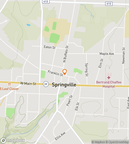 Map of scavenger hunt walking tour for Springville scavenger hunt