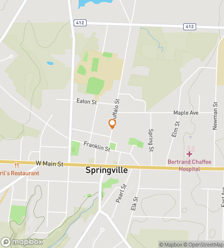 Map of scavenger hunt walking tour for Springville scavenger hunt