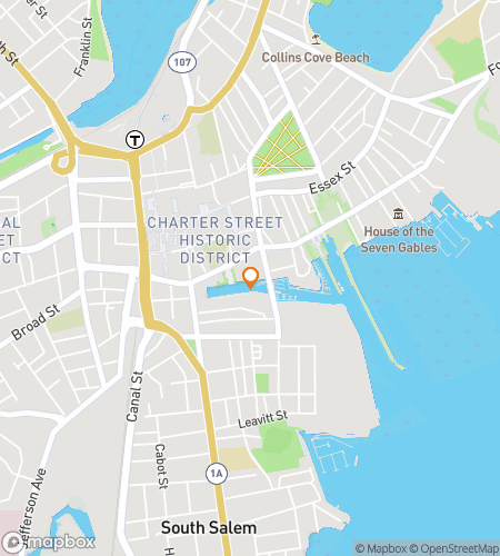 Map of scavenger hunt walking tour for Salem Massachusetts Bar Hunt