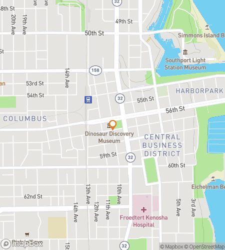 Kenosha Lakeside Legends のスカベンジャーハントウォーキングツアーマップ