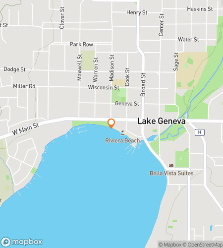 Map of scavenger hunt walking tour for Shadows on the Shore: A Lake Geneva Hunt