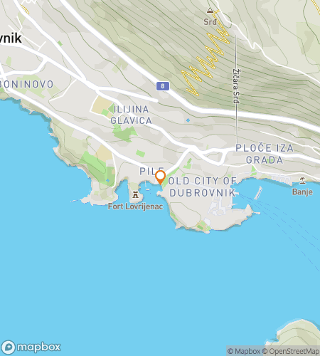 Map of scavenger hunt walking tour for Dubrovnik Dazzling Discovery Hunt