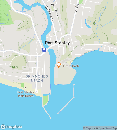 Mapa p&ecaron;&scaron;&iacute; prohl&iacute;dky s lovci poklad&uring; pro plavbu za z&aacute;bavou v Port Stanley