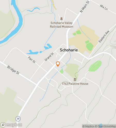 Map of scavenger hunt walking tour for Schoharie Shenanigans Scavenger Hunt