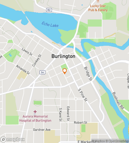 Map of scavenger hunt walking tour for Burlington Scavenger Hunt