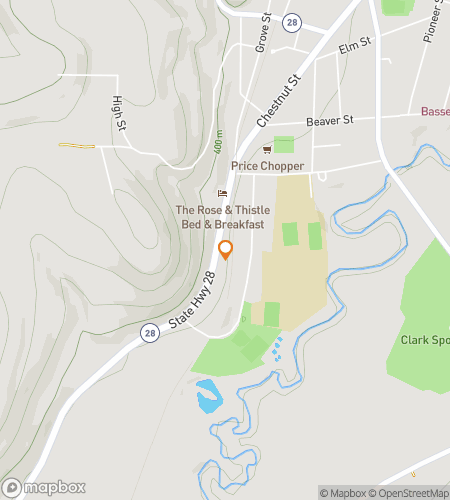 Map of scavenger hunt walking tour for Cooperstown New York Bar Hunt