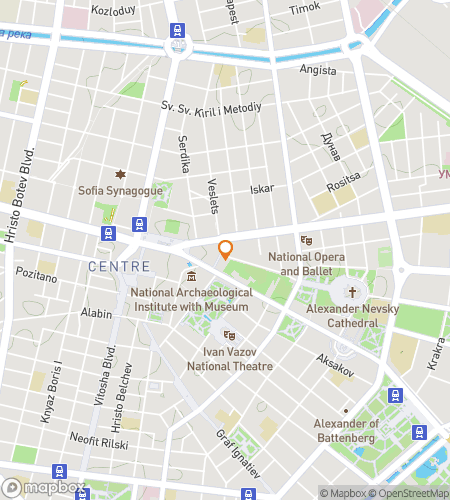 מפה של סיור הליכה של חיפוש אוצרות עבור Sofia Bar Hunt