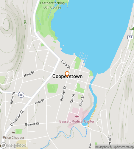 Térkép a Cooperstown Capers & Clever Quests kincsvadász túrához