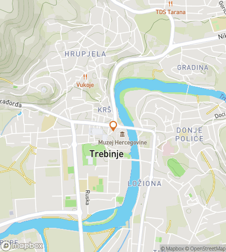 Map of scavenger hunt walking tour for Rivers & Rooftops: The Trebinje Hunt