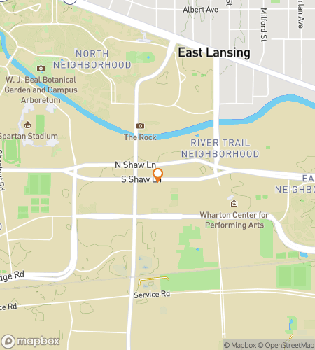 Map of scavenger hunt walking tour for From Stars to Spartans: The MSU Hunt