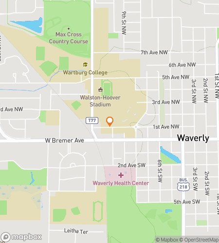 Map of scavenger hunt walking tour for Castle Clues: A Wartburg College Adventure