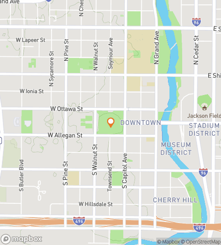 Map of scavenger hunt walking tour for At The Heart Of Michigan