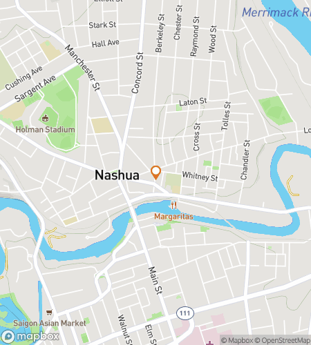 Map of scavenger hunt walking tour for Nashua‘s Downtown Dazzling Dash