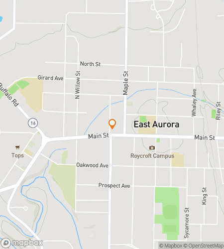 Mapa scavenger hunt procházky pro The Most Excellent East Aurora Excursion