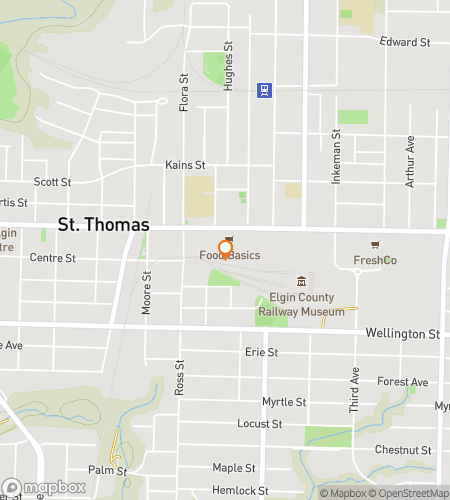 Map of scavenger hunt walking tour for Downtown St. Thomas Treasure Trot