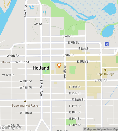 Map of scavenger hunt walking tour for Anchor Down the Clues&colon; The Hope College Hunt