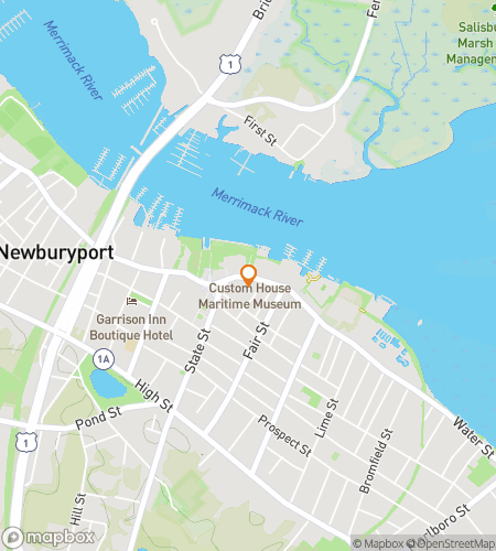 Map of scavenger hunt walking tour for Newburyport Riverside Escapade