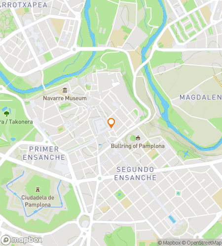 Map of scavenger hunt walking tour for Pamplona Hunt: Run with the Clues