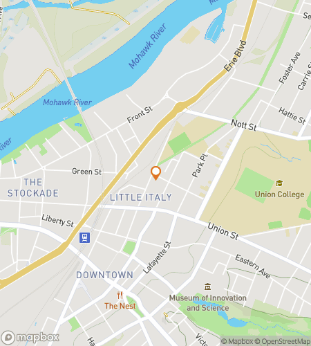 Map of scavenger hunt walking tour for Schenectady Bar Crawl