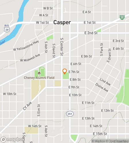 Mapa prohlídky s lovnou výpravou po centru Casper Ghost Tour