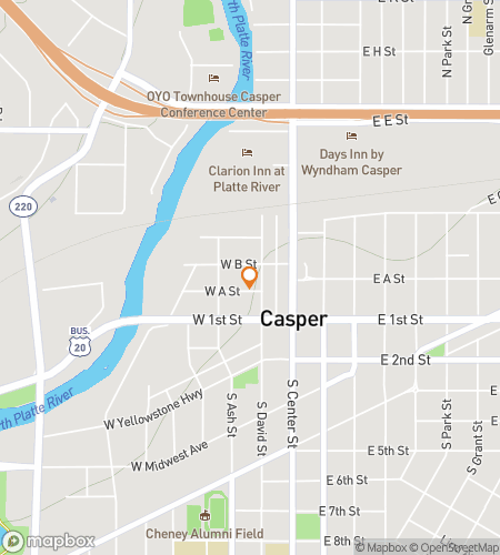 Map of scavenger hunt walking tour for Cultural Casper