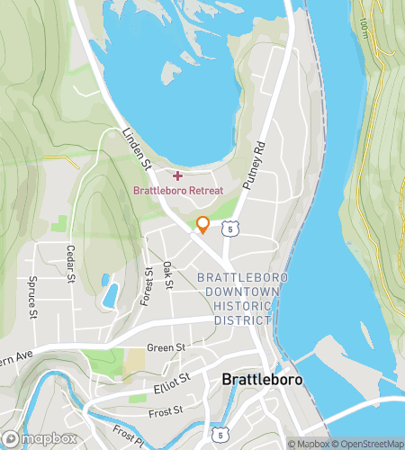 Mapa del recorrido a pie de búsqueda del tesoro para la Búsqueda del Bonanza Abundante de Brattleboro