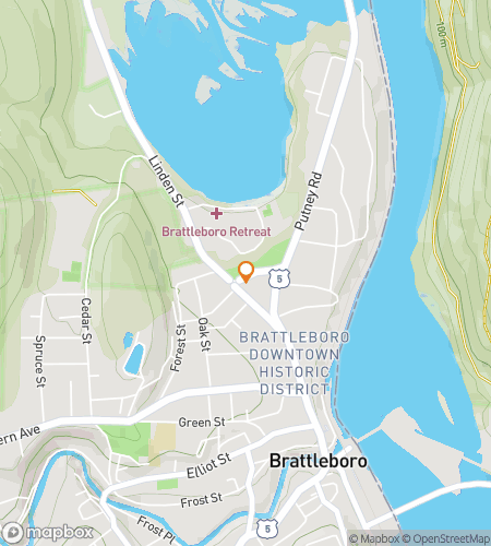 Map of scavenger hunt walking tour for Brattleboro‘s Bountiful Bonanza Hunt