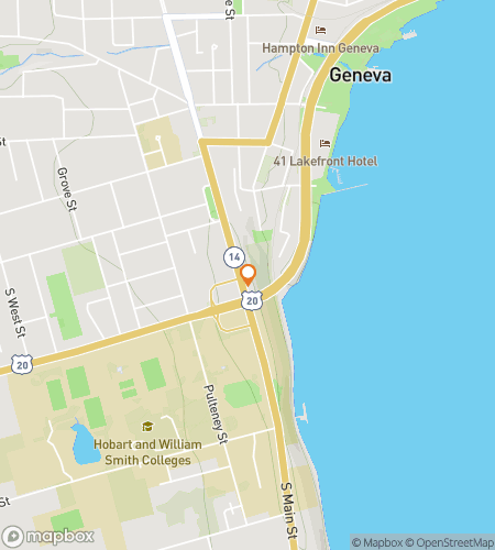 Map of scavenger hunt walking tour for Hobart and William Smith Colleges Hunt