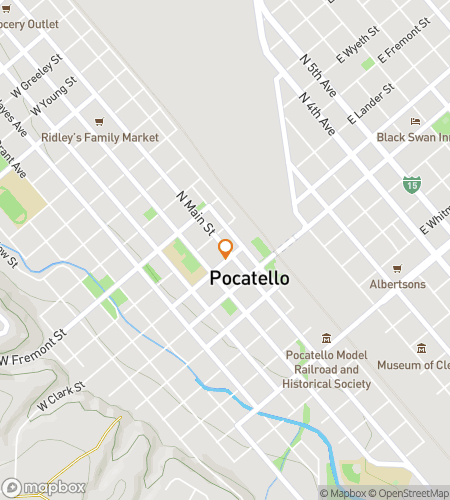 Map of scavenger hunt walking tour for Pocatello Peaks & Clues