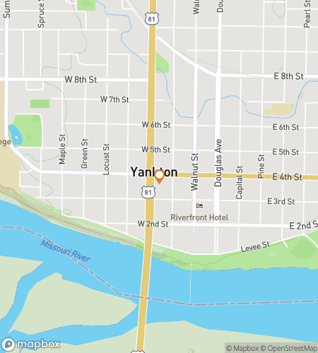 Map of scavenger hunt walking tour for Yankton‘s Dazzling Dakota Dash