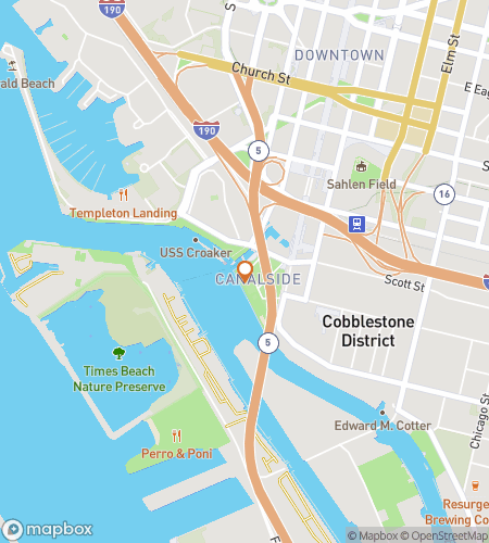 Map of scavenger hunt walking tour for Roaming Buffalo