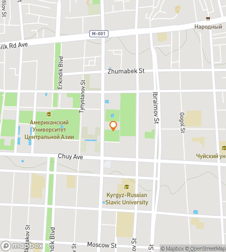 Map of scavenger hunt walking tour for The Bishkek Unity Quest